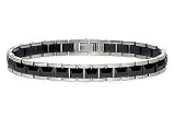 Stainless Steel and Black Ceramic Mens Bracelet