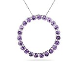 2.95ctw Amethyst Circle Pendant in Sterling Silver