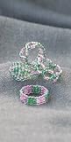 The Beadery - Jewelry Ring Kit - Seed Bead - Pink and Green