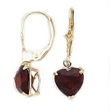 14k Gold & Heart-Shaped Garnet Drop Earrings