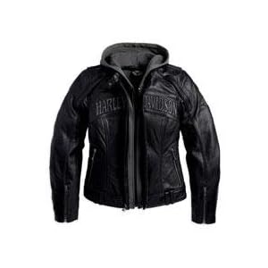 H-D Womens Reflective Skull 3in1 Leather Jacket S Ptite