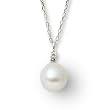 Miore Halskette 18Ct/750 Weissgold mit Perle und Brillant ca.0,03Ct M0480W