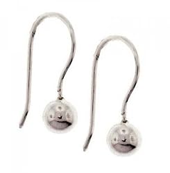 Large Ball Earrings in Sterling Silver with French Wire