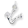 Sterling Silver GymnaSt Charm with 20 inch Sterling Silver Chain