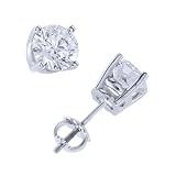 1/4 Carat Diamond 14k White Gold Screw Back Stud Earrings (SI-HI)
