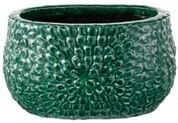 Bangalore Green 5.5" x 6 x 9.5" Green Terracotta Round Garden Flower Pot Planter