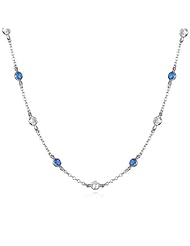 Blue Sapphire Diamond By the Yard Necklace-36"