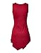 Made By Johnny MBJ WT671 Womens Summer Sleeveless Irregular Handkerchie Hem Loose Tunic Tops Flowy Blouses Shirt L Merlot