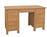 MODERN 100% SOLID OAK CONTEMPORARY 'BROOKLYN' PEDESTAL / HOME OFFICE DESK