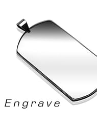 316L Stainless Steel  X Large Size  Plain Dog Tag Pendant