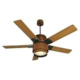 Craftmade SI56TK Silo 56 Inch Ceiling Fan, Teak Motor with Teak Blades and Integrated CFL Downlight