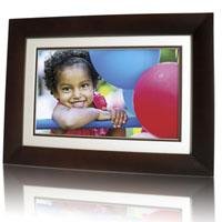 Hewlett Packard - HP DF1010P1 10.1in LCD Digital Photo Frame, 16:10 Aspect Ratio, 800x480 Resolution, Clock, Calendar Display, Dark Espresso Wood