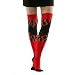 AMAZING BLACK OVER THE KNEE THIGH HI SOCKS W/RED FLAMES