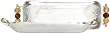 Aluminum Large Rectangle Dish with Dark Mocha and Gold Glass Bead Handles 16 1/2" x 5 1/2" x 1 3/4"