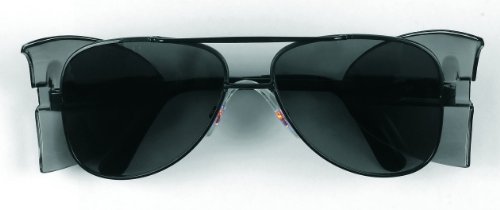 Crews 62112 Engineer Aviator Shape 58-mm Safety Glasses with Black Frame and Gray Lens, 1-Pair