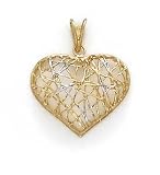 14k Two-Tone Heart Pendant