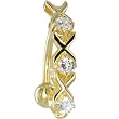 Solid 14kt Yellow Gold Top Mount Cubic Zircoina Xoxo Belly Ring