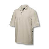 Adidas 2008 Men's ClimaProof Short Sleeve Half-Zip Golf Wind Shirt - Ecru / Sterling - 991256