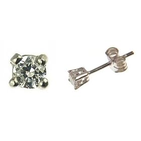 9ct White Gold 10pt Total Diamond Stud E/rings