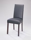 Powell Vienna Dining Chair - Black Leather Cushion - 336-434 (Cherry / Black) (40H x 23W x 18D)