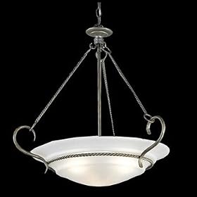 Thomas Lighting M2583-80 Villa - Five Light Inverted Bowl Pendant, Venetian Silver Finish with Etched Seedy Glass