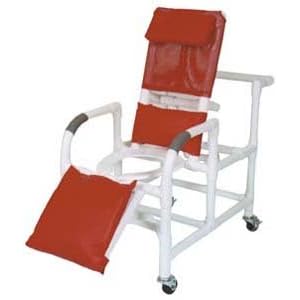 MJM PVC 193 Medical Reclining Rolling Shower Commode