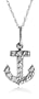 14k White Gold Diamond Anchor Pendant (1/8 cttw, I-J Color, I2-I3 Clarity)