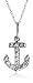 14k White Gold Diamond Anchor Pendant (1/8 cttw, I-J Color, I2-I3 Clarity)