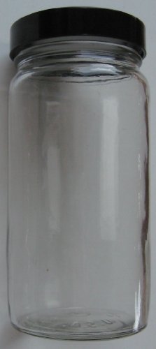8oz Storage Glass Jar with Bake Lite lid - 5 1/8 Inches Tall x 2 3/8 inches wide size great for storing Food , Spices, Tea Bags, screws, and other things