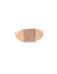 14K Yellow Gold Ribbed Signet Ring