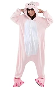 SaiDeng Kigurumi Pajamas Unisex Adult Cosplay Costume Animal Size S Pink Pig