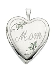 21.00X19.25 Mm Sterling Silver Mom Locket With Color