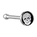 Surgical Steel Black and White SKULL Logo Nose Ring