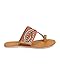 Qupid Women Leatherette Toe Ring T-Strap Sequin Beaded Boho Slip On Sandal DI09 - Tan