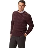 Tasso Elba Cotton Cable Stripped Crew Neck Sweater