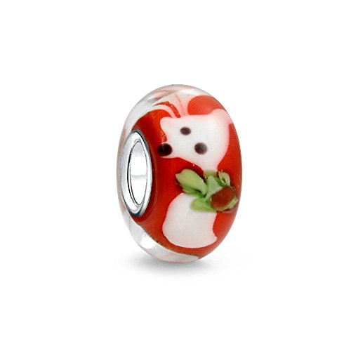 Bling Jewelry Christmas Reindeer Sterling Silver Murano Glass Fits Pandora Troll