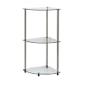 Glass 3-Tier Corner Shelf