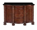 Review Furniture On The Web  / 2 Door/3 Drawer Carved Credenza In Alligator Brown