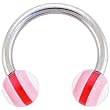 True Love Red Stripe Horse Shoe Circular Barbell
