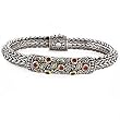 925 Silver & Ruby Bracelet with 18k Gold Accents (1.20ctw)