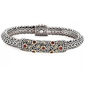 925 Silver and Ruby Bracelet with 18k Gold Accents (1.20ctw) by Element Jewelry & Accessories