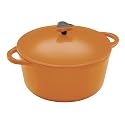 Rachel Ray 7-Quart Round Cast-Iron Dutch Oven, Orange