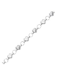 14k White Gold Childrens Heart Link Bracelet