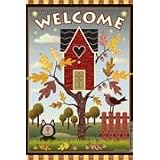 Birdhouse Welcome Autumn Garden 