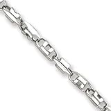 14k 5.2mm White Fancy Link Bracelet - 8.25 Inch