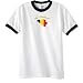Wallonia, Belgium Flag Map Ringer T-Shirt
