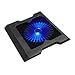 Black USB Powered Cooling Pad Blue LED Light with 1 Large Fan /2 USB Port - Supports up to 17" for Laptop Notebook Netbook