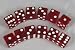 Red Transparent Standard Dice D6 16mm 12 Dice