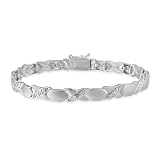 Sterling Silver Diamond-Accent X O Link Bracelet