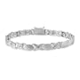 Sterling Silver Diamond-Accent "X"/"O" Link Bracelet